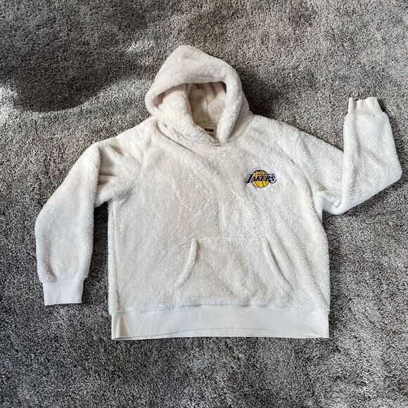 Tailgate Los Angeles Lakers Sherpa Hoodie, XL, White, Plush Fleece, Unisex Style - Picture 1 of 9